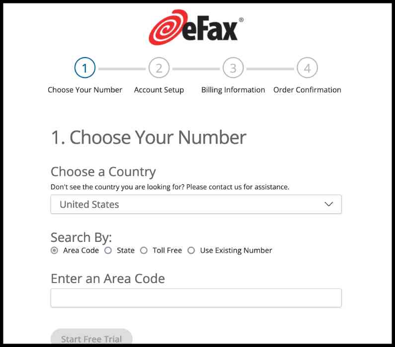 sign up with an online fax service